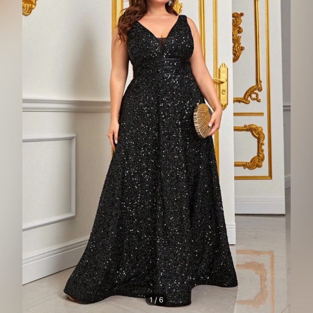 Black Sparkly/Sequin Dress